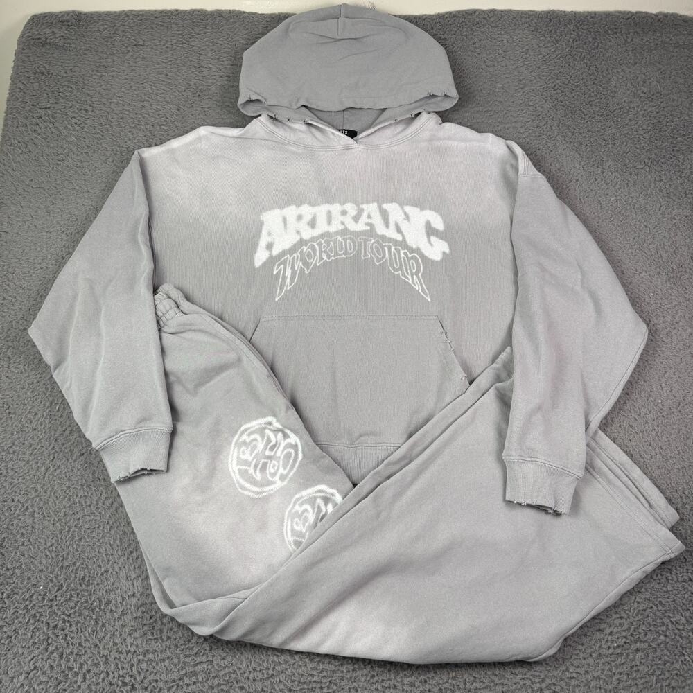 BTS Arirang Tour US Exclusive Hoodie Sweatpants Sweat Suit Set Adult L Gray